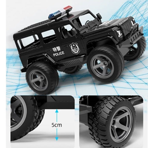  ماشین کنترلی شارژی جیپ پلیس مشکی Remote Control LAND ROVER DEFENDER POLICE JEEP 2.4G -اسباب بازی